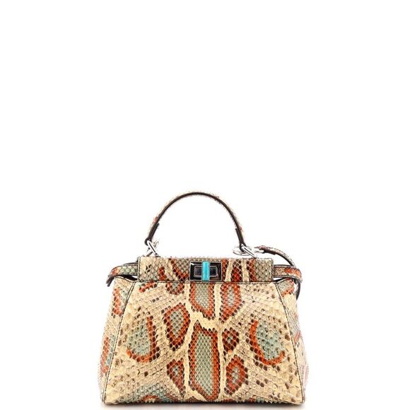 Fendi Peekaboo Bag Python Mini Multicolor - Picture 3 of 6